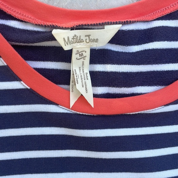 Matilda Jane Cotton Blend Floral Stripe Dress Size Medium - Picture 2 of 6